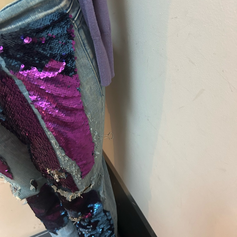 Sequin Patchwork Jeans - image 3